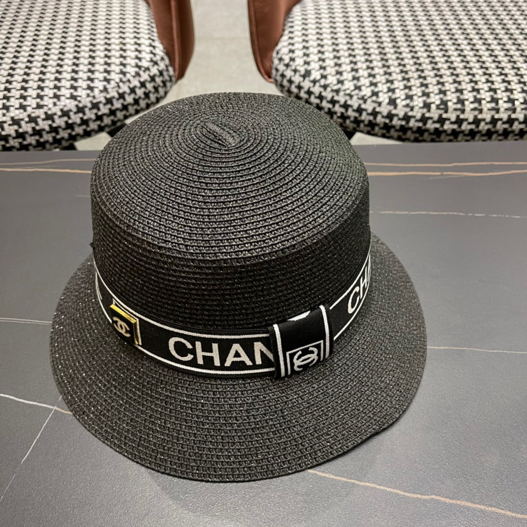 CHANEL 26S BOATER STRAW HAT 337950
