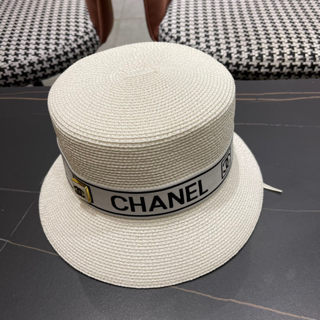 CHANEL 26S BOATER STRAW HAT 337951