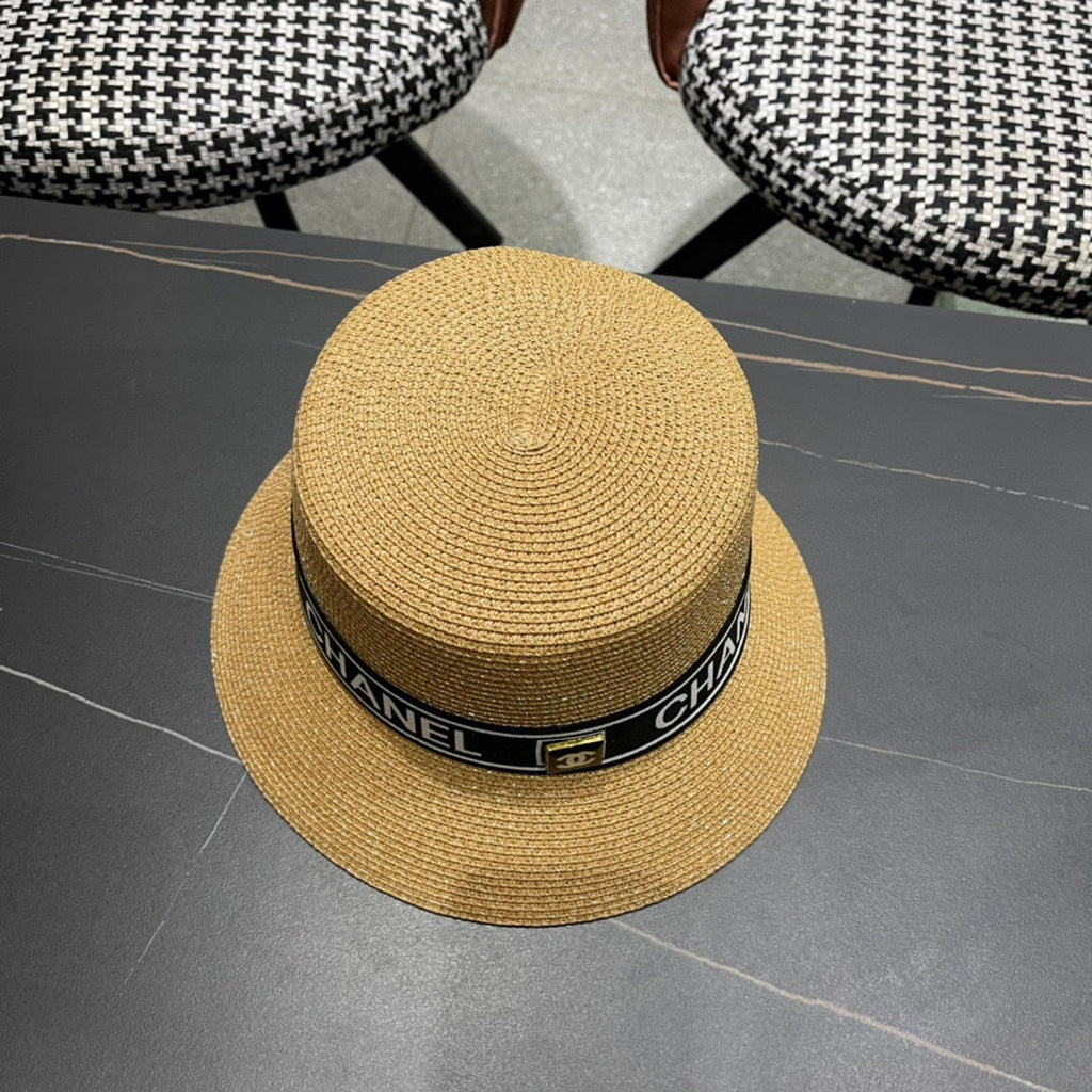 CHANEL 26S BOATER STRAW HAT 337949