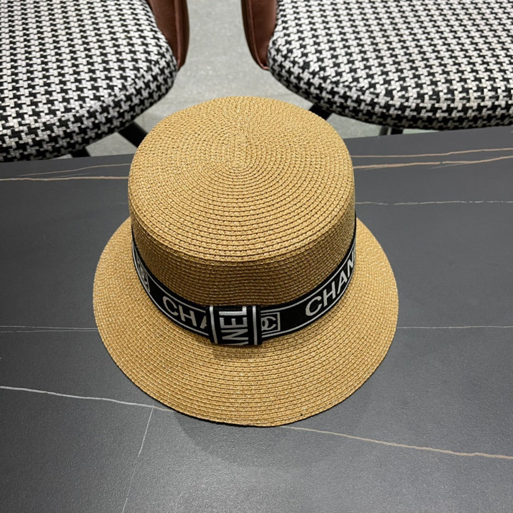 CHANEL 26S BOATER STRAW HAT 337949