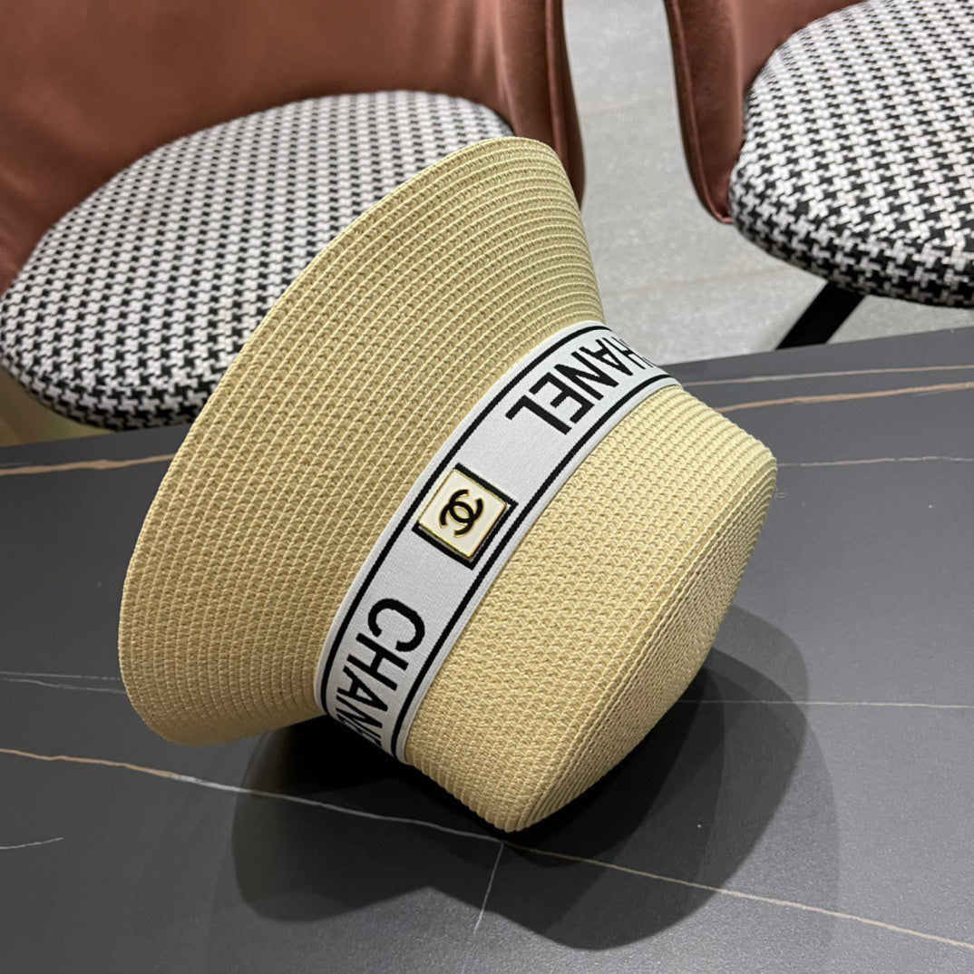 CHANEL 26S BOATER STRAW HAT 337948