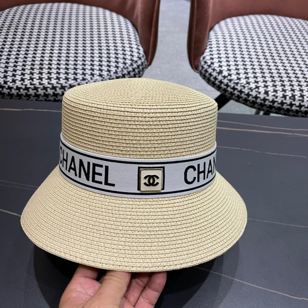 CHANEL 26S BOATER STRAW HAT 337948