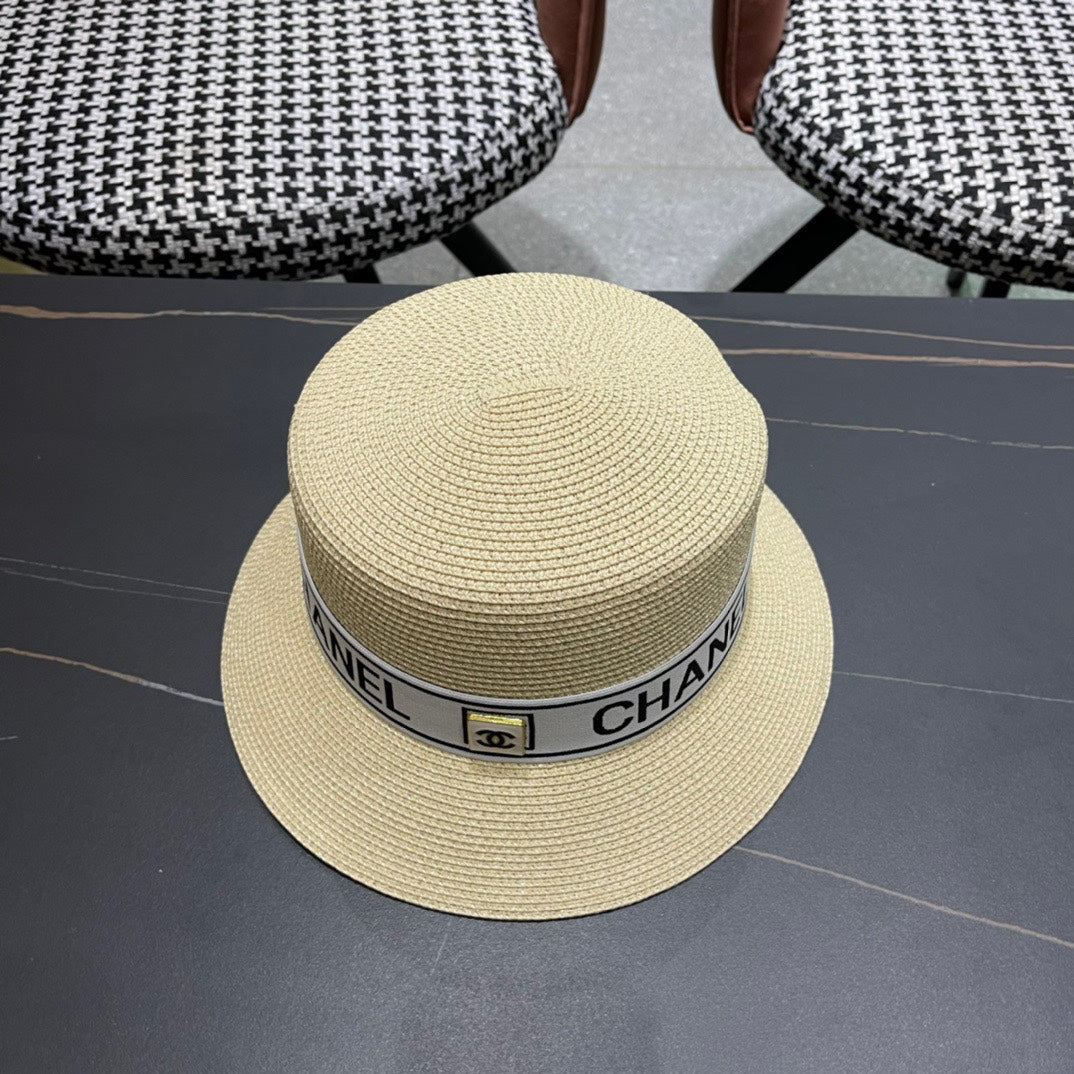 CHANEL 26S BOATER STRAW HAT 337948