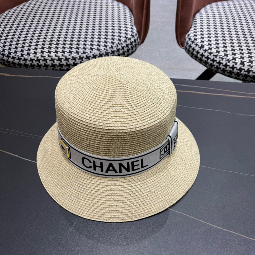 CHANEL 26S BOATER STRAW HAT 337948