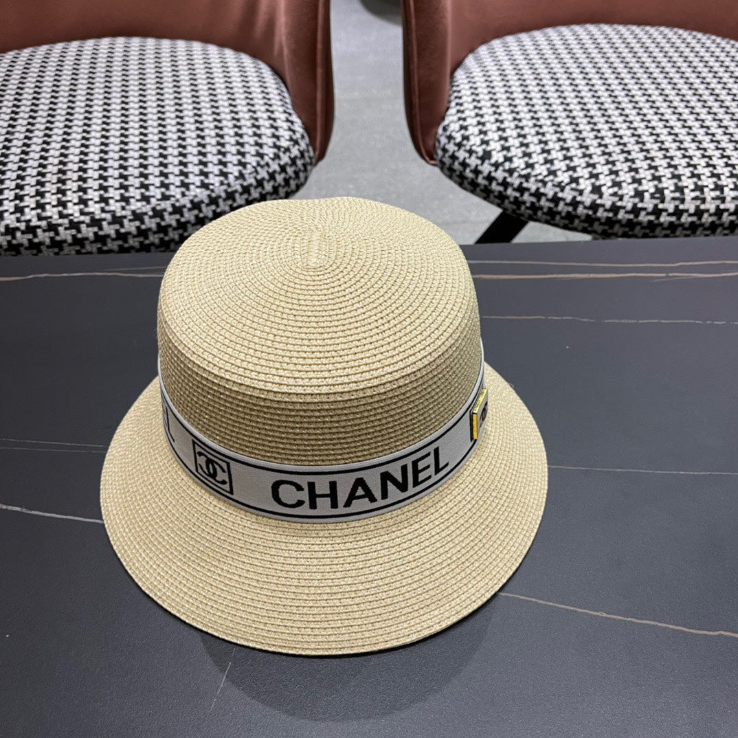 CHANEL 26S BOATER STRAW HAT 337948