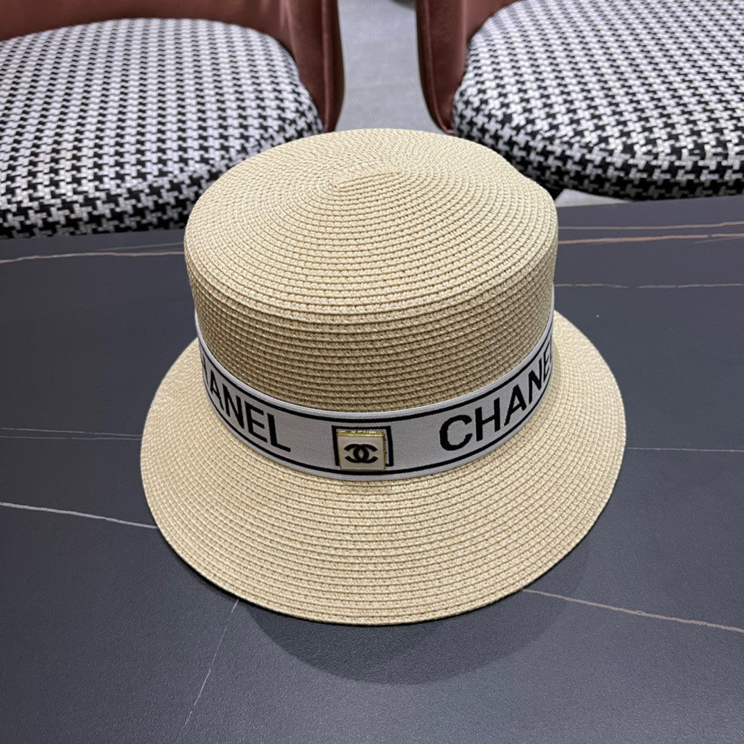 CHANEL 26S BOATER STRAW HAT 337948