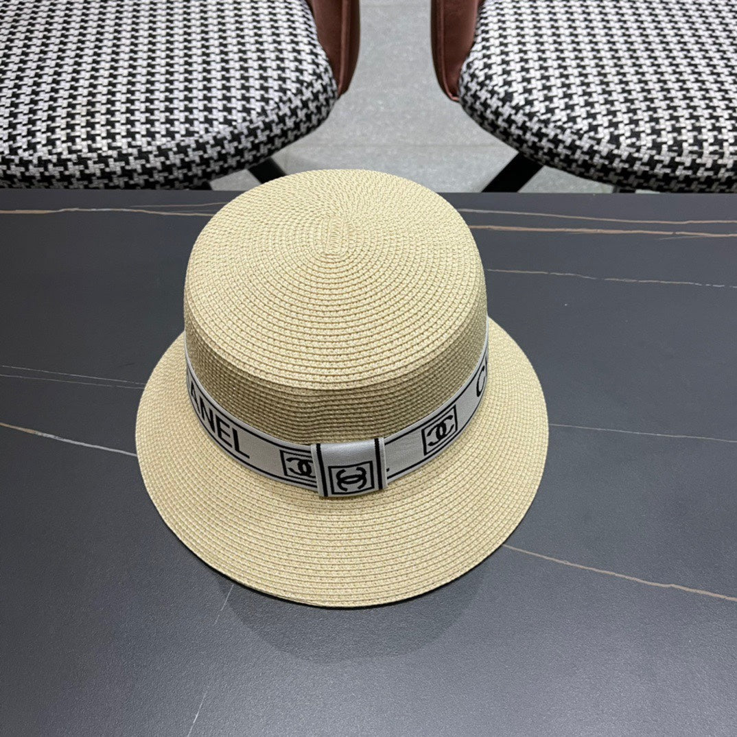 CHANEL 26S BOATER STRAW HAT 337948