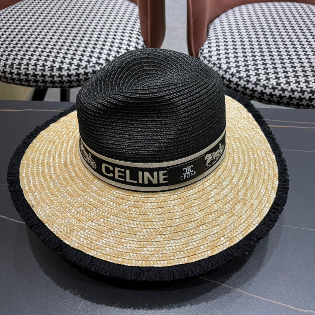 CELINE 26S WIDE-BRIM STRAW SUN HAT STYLE 137