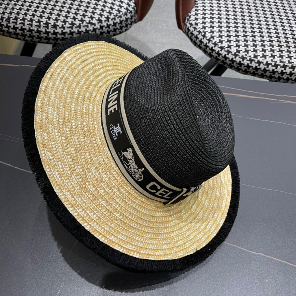 CELINE 26S WIDE-BRIM STRAW SUN HAT STYLE 137