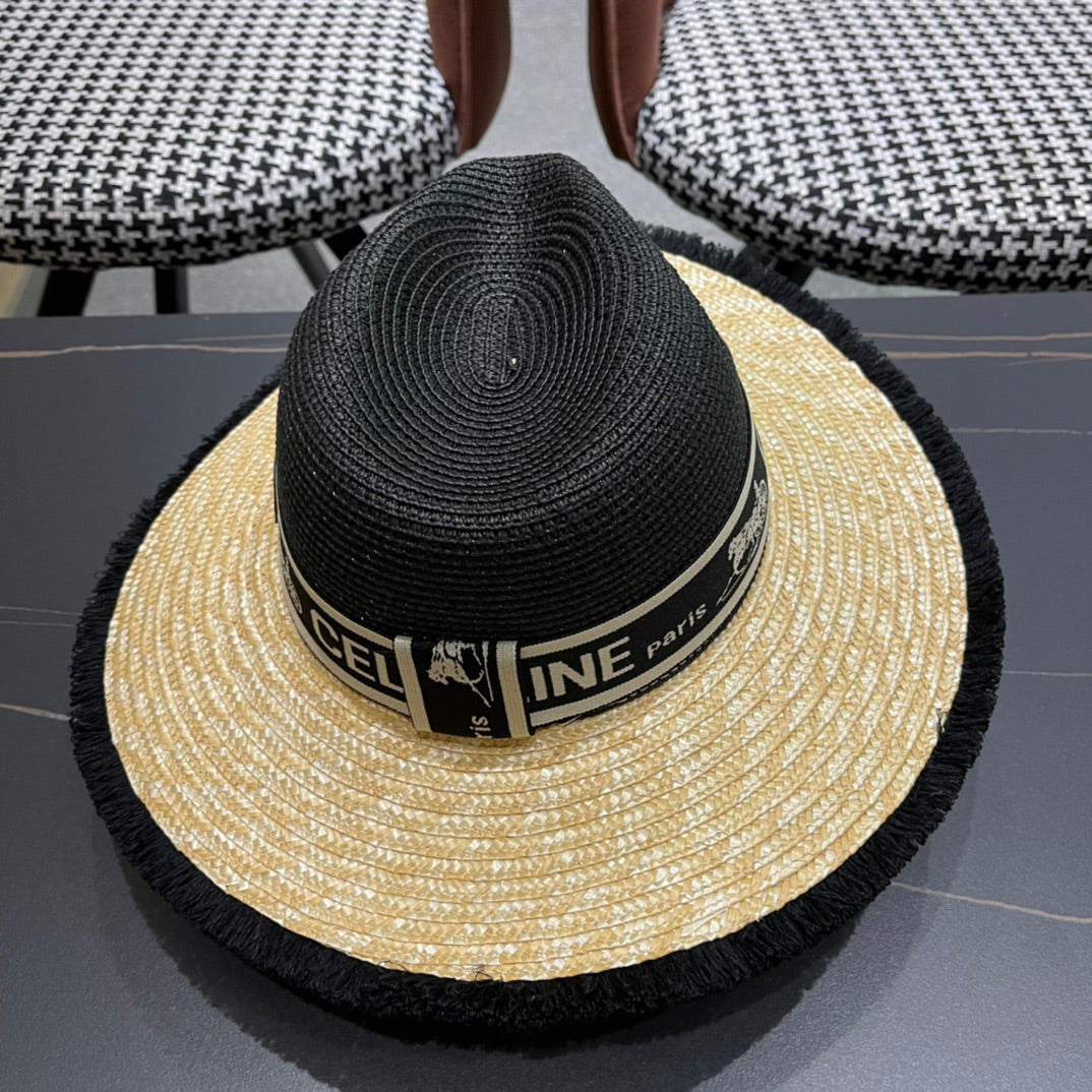 CELINE 26S WIDE-BRIM STRAW SUN HAT STYLE 137