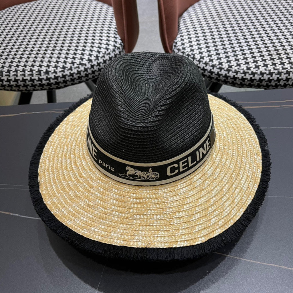CELINE 26S WIDE-BRIM STRAW SUN HAT STYLE 137