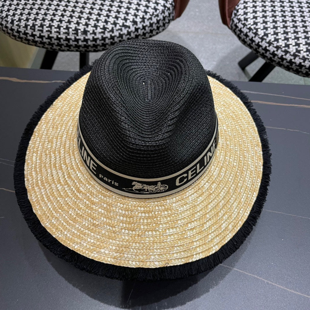 CELINE 26S WIDE-BRIM STRAW SUN HAT STYLE 137