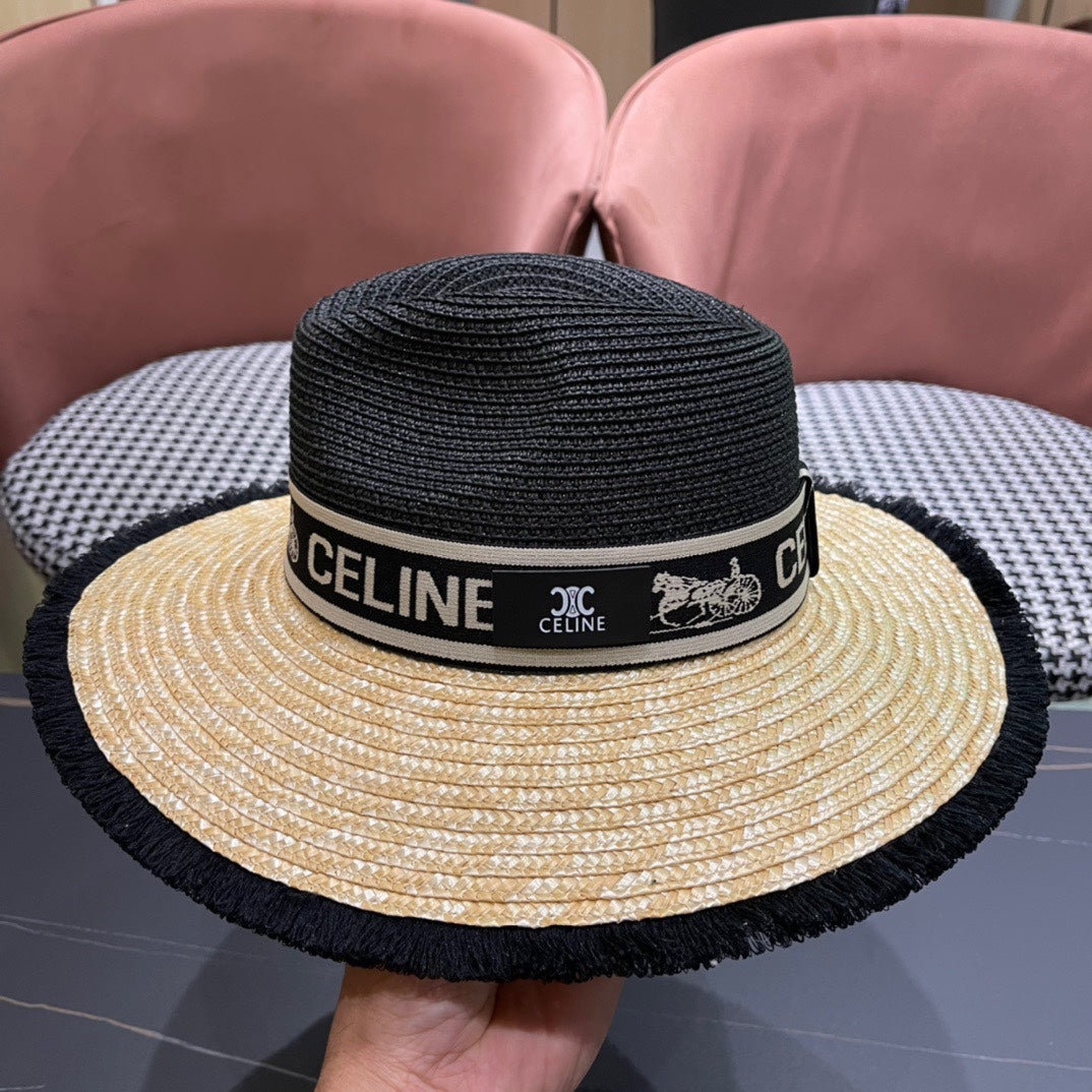 CELINE 26S WIDE-BRIM STRAW SUN HAT STYLE 137