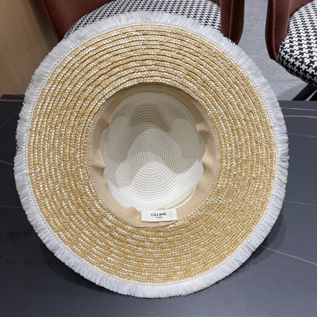 CELINE 26S WIDE-BRIM STRAW SUN HAT STYLE 136