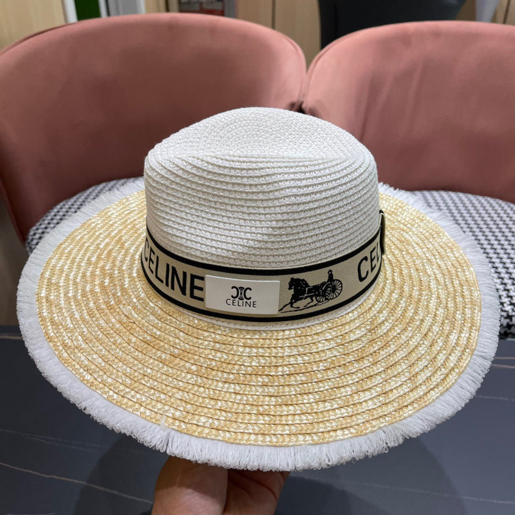 CELINE 26S WIDE-BRIM STRAW SUN HAT STYLE 136