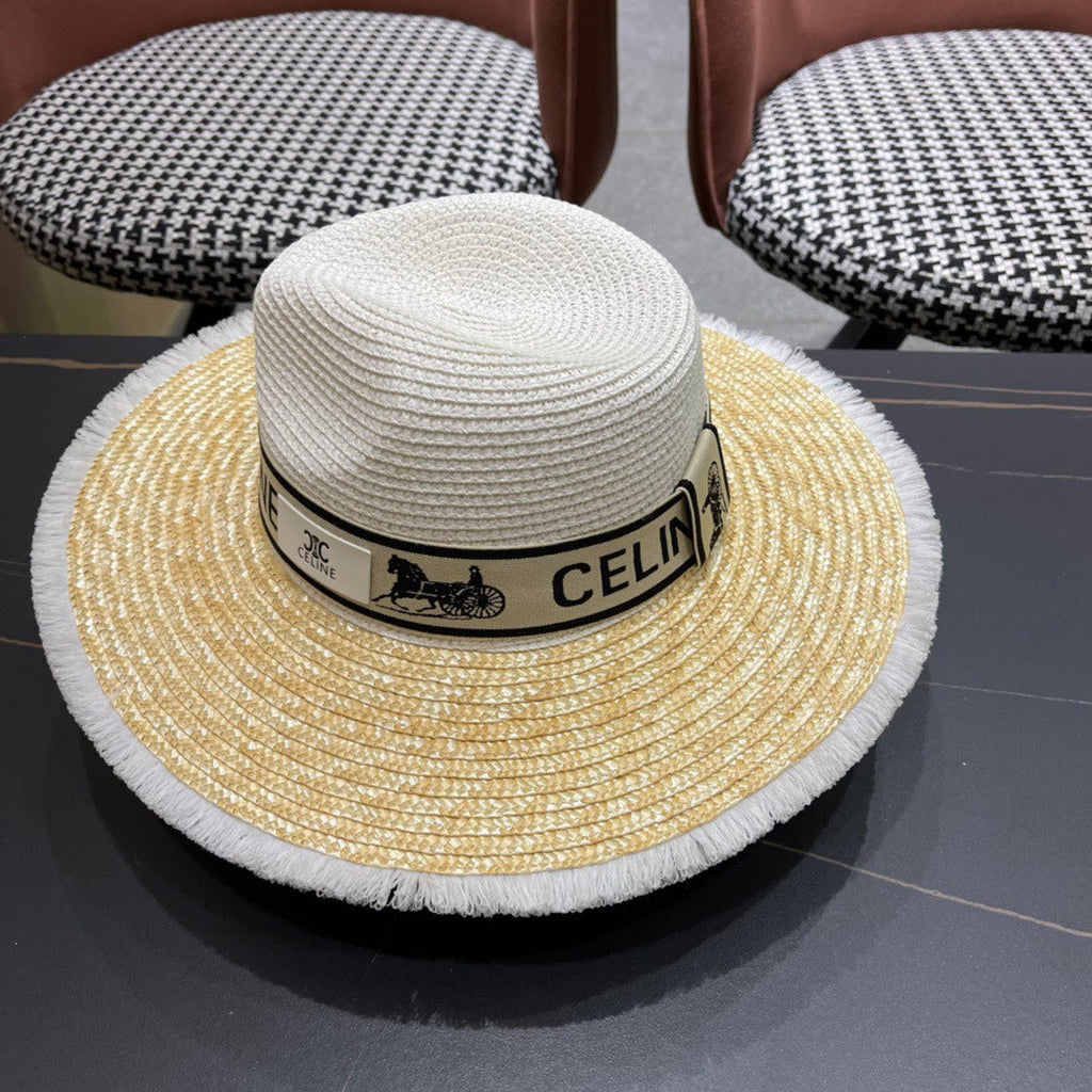 CELINE 26S WIDE-BRIM STRAW SUN HAT STYLE 136