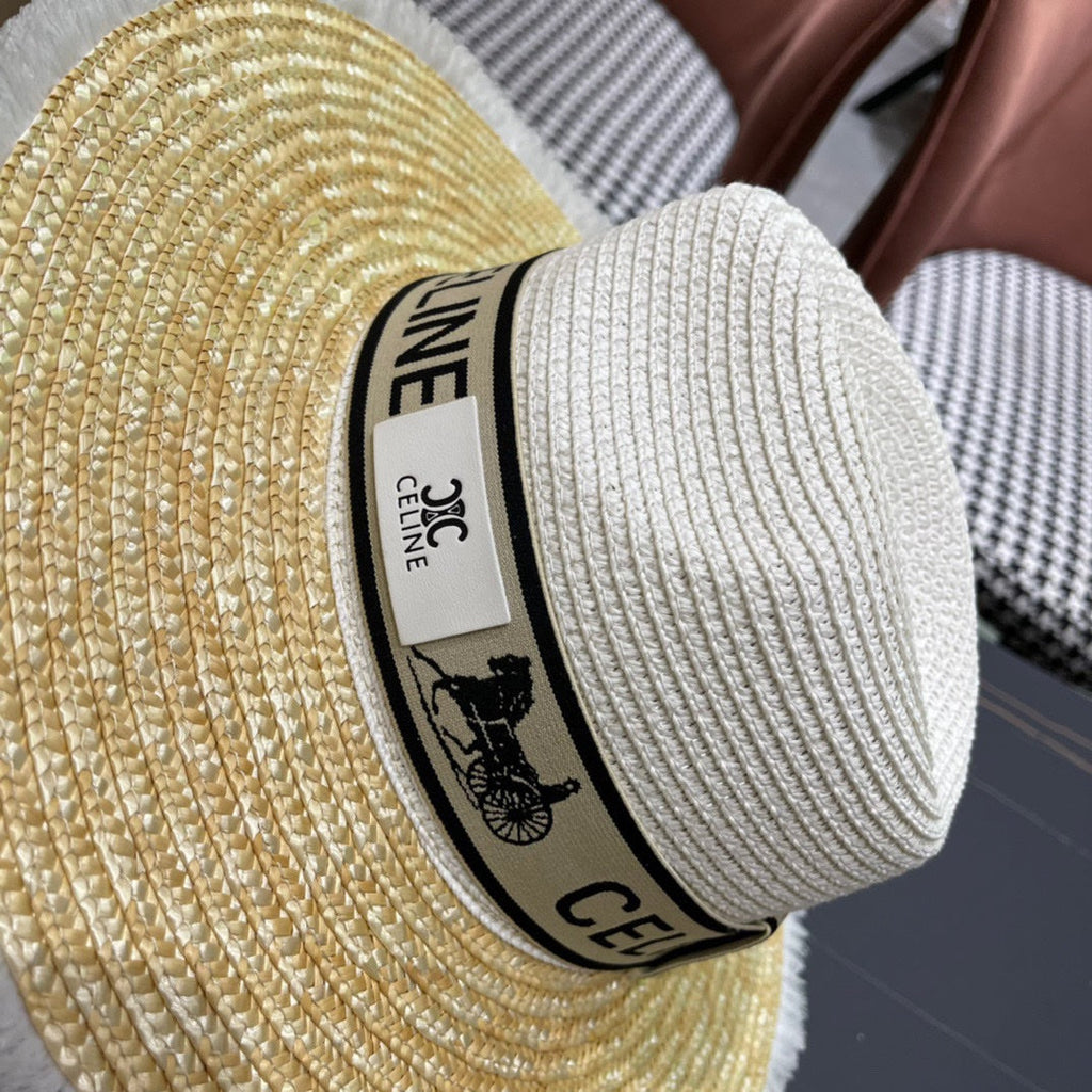 CELINE 26S WIDE-BRIM STRAW SUN HAT STYLE 136
