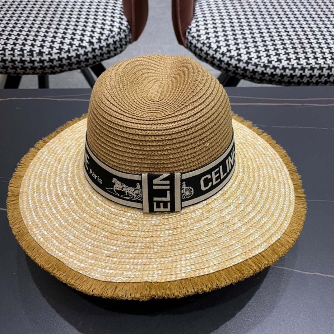 CELINE 26S WIDE-BRIM STRAW SUN HAT STYLE 139
