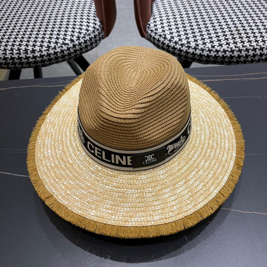 CELINE 26S WIDE-BRIM STRAW SUN HAT STYLE 139