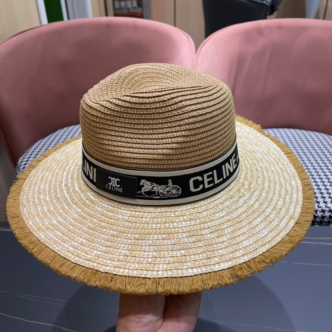 CELINE 26S WIDE-BRIM STRAW SUN HAT STYLE 139