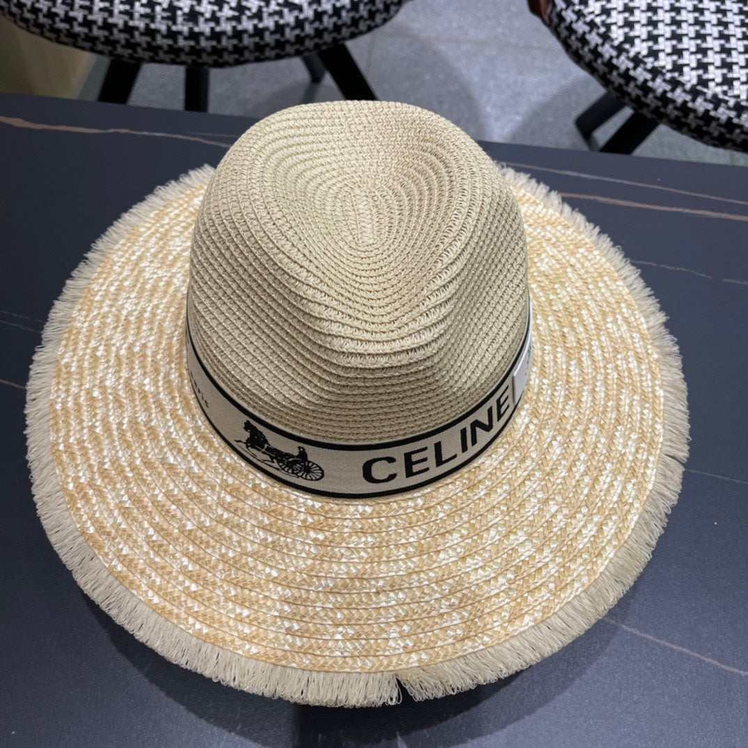 CELINE 26S WIDE-BRIM STRAW SUN HAT STYLE 138