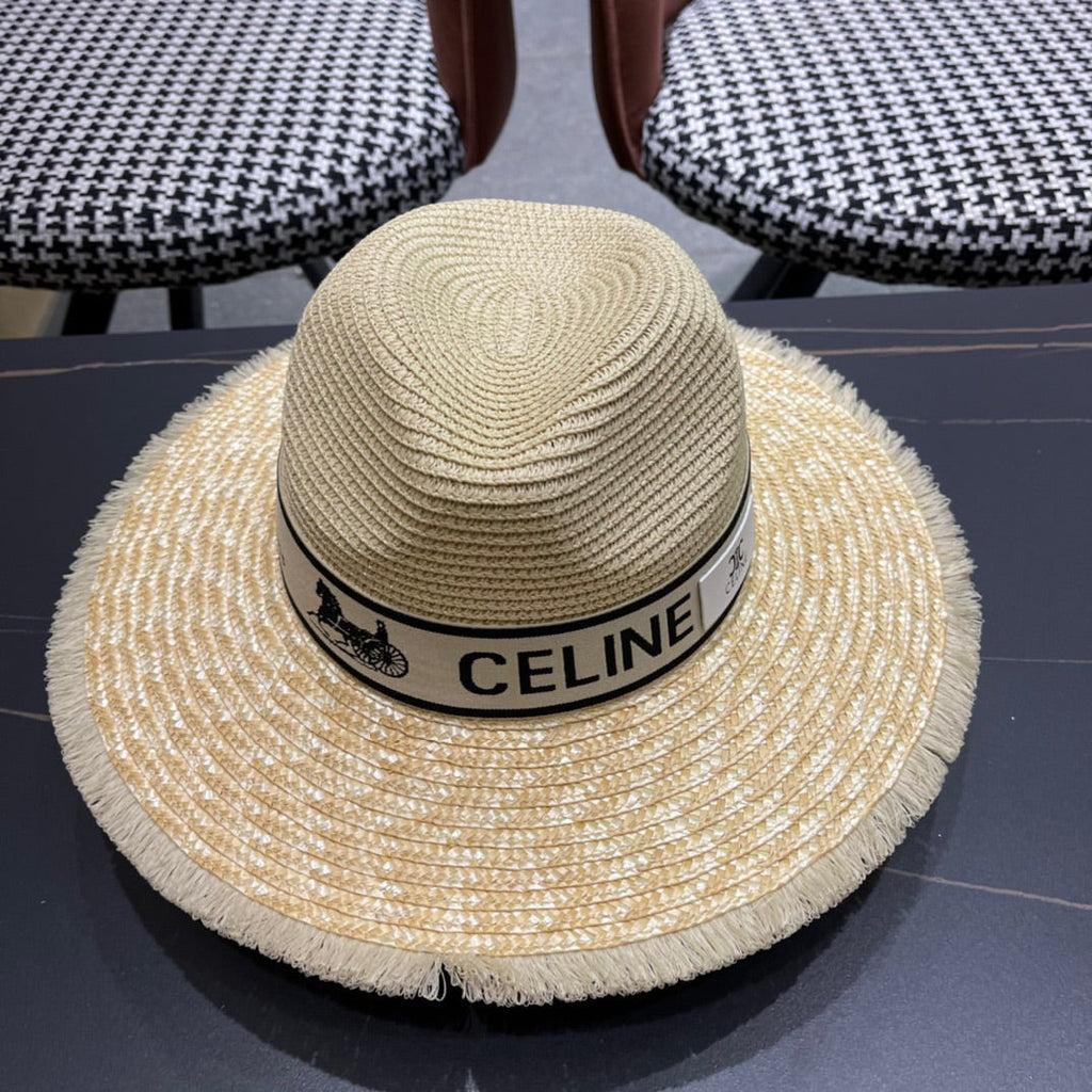 CELINE 26S WIDE-BRIM STRAW SUN HAT STYLE 138