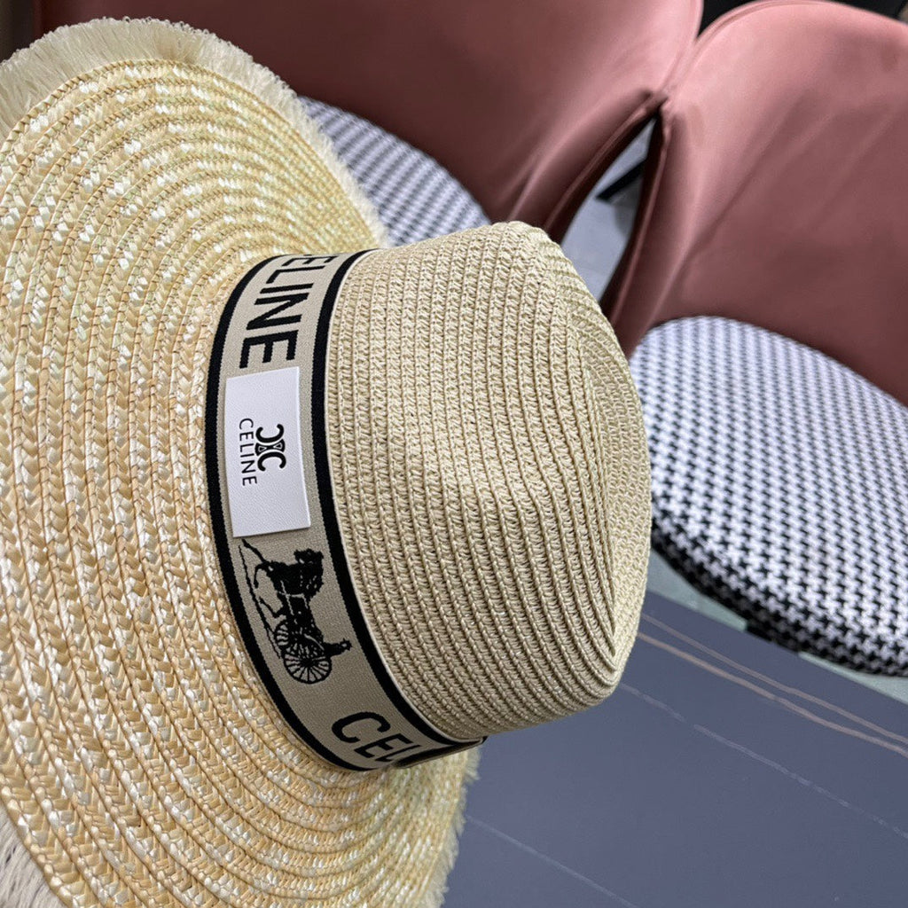 CELINE 26S WIDE-BRIM STRAW SUN HAT STYLE 138