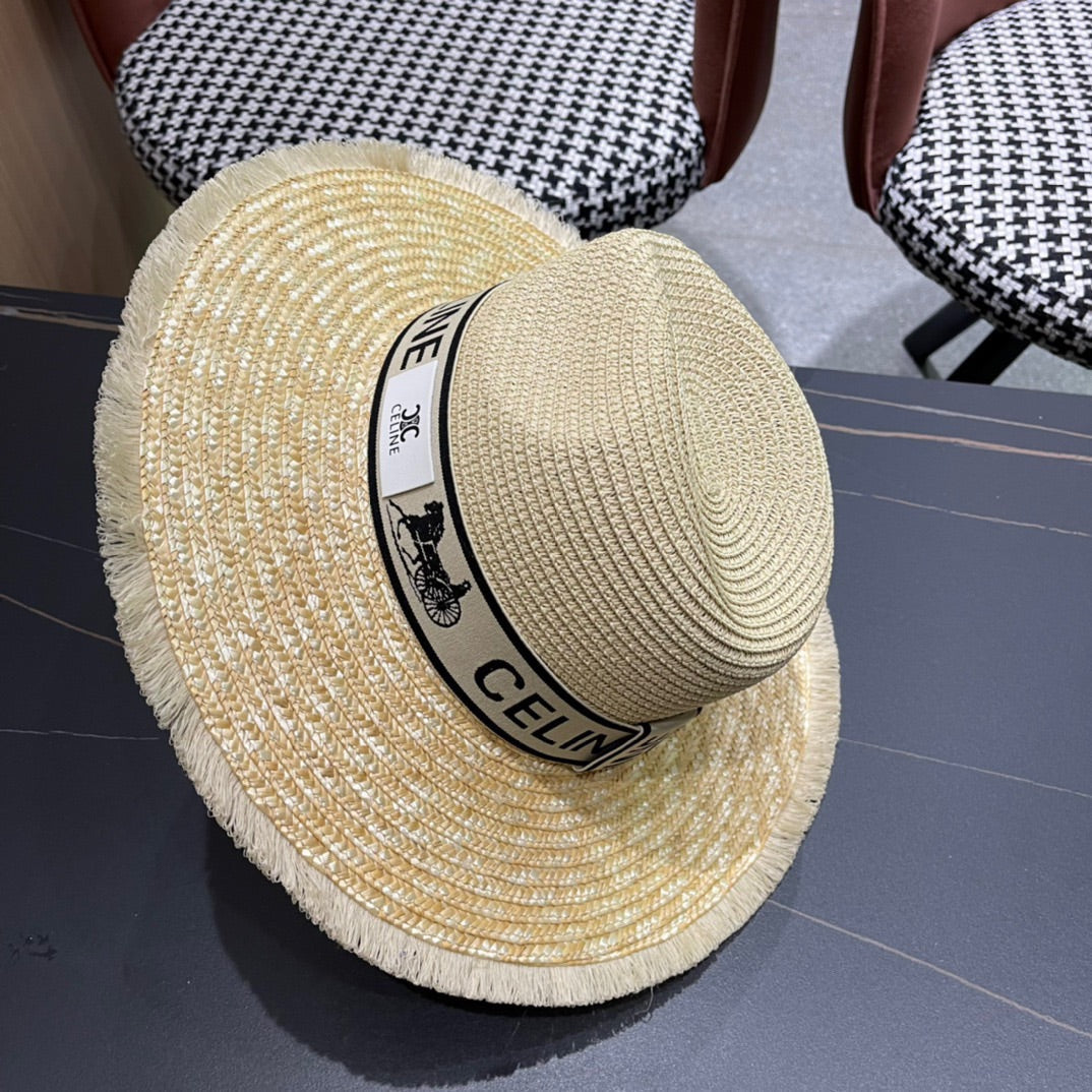 CELINE 26S WIDE-BRIM STRAW SUN HAT STYLE 138