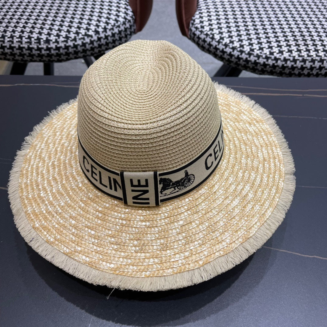 CELINE 26S WIDE-BRIM STRAW SUN HAT STYLE 138