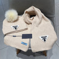 SET SCARF AND HAT IN BISQUE BEIGE CASHMERE AND RABBIT FUR 433245