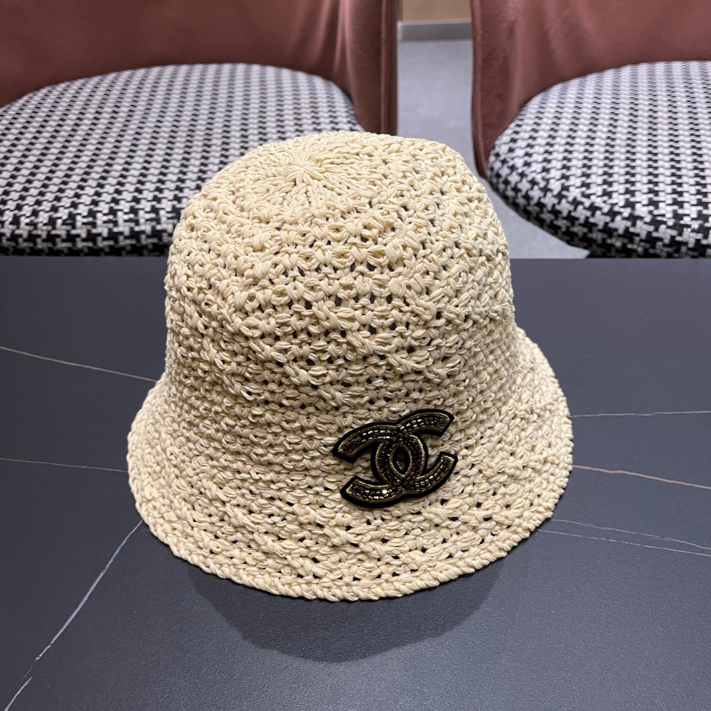 CHANEL 26S RAFFIA BUCKET HAT 335792
