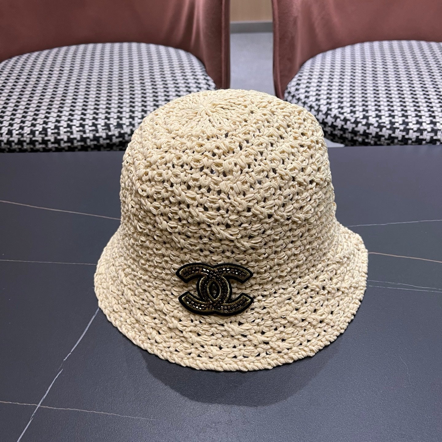 CHANEL 26S RAFFIA BUCKET HAT 335792