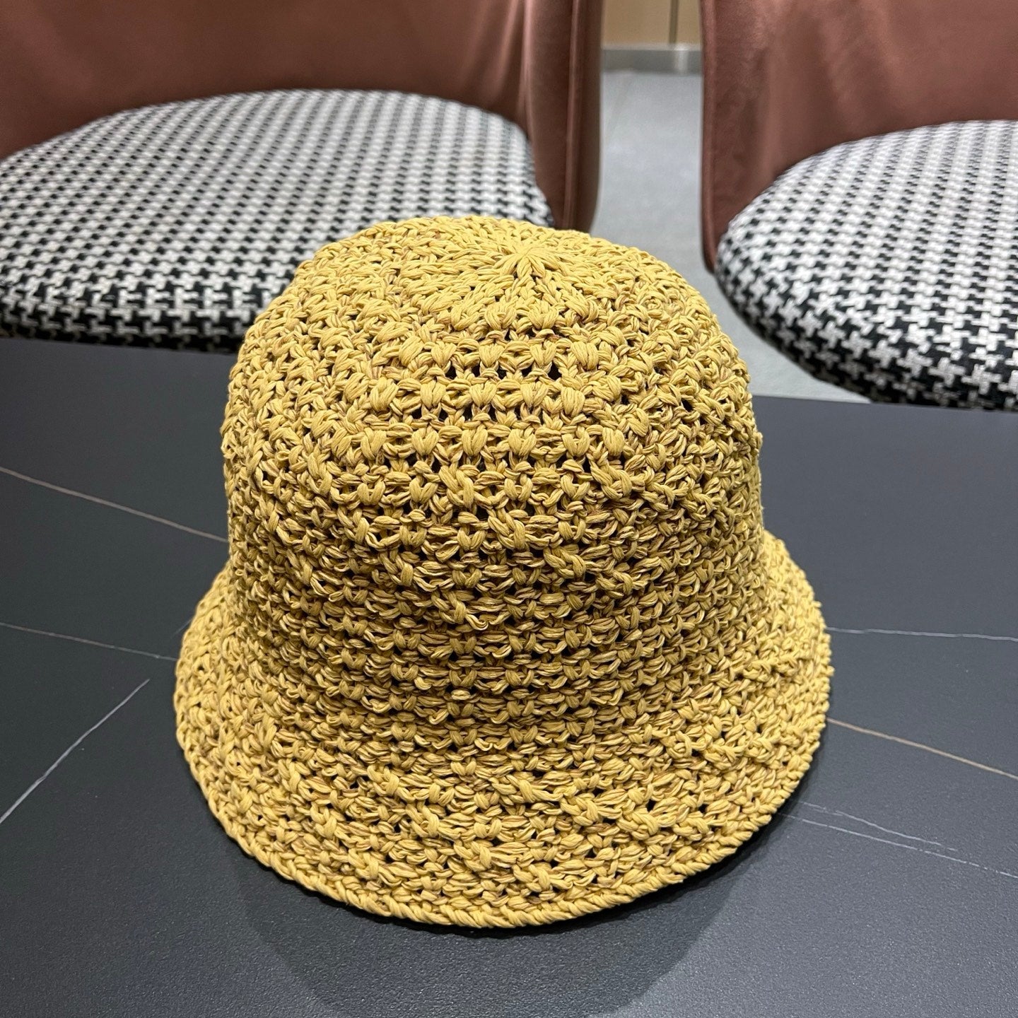 CHANEL 26S RAFFIA BUCKET HAT 335789