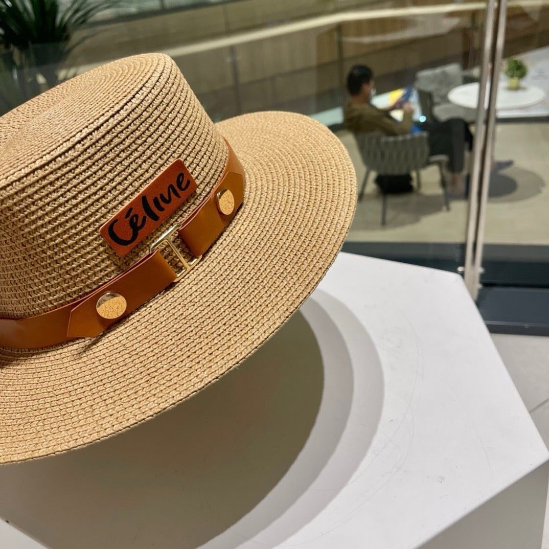 CELINE 26S STRAW BOATER HAT STYLE 142