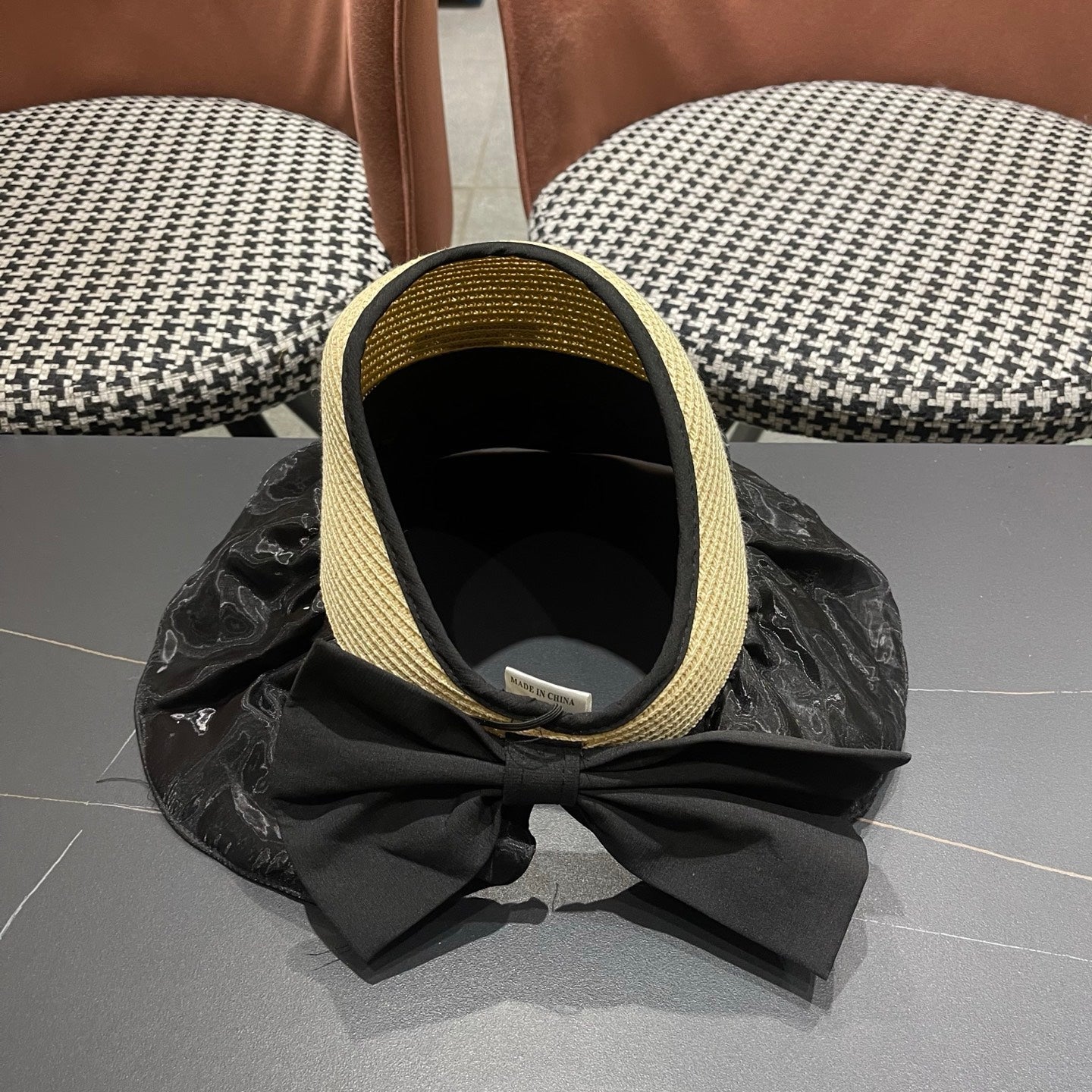CELINE 26S STRAW CROWN RUFFLE-BRIM SUN HAT STYLE 112