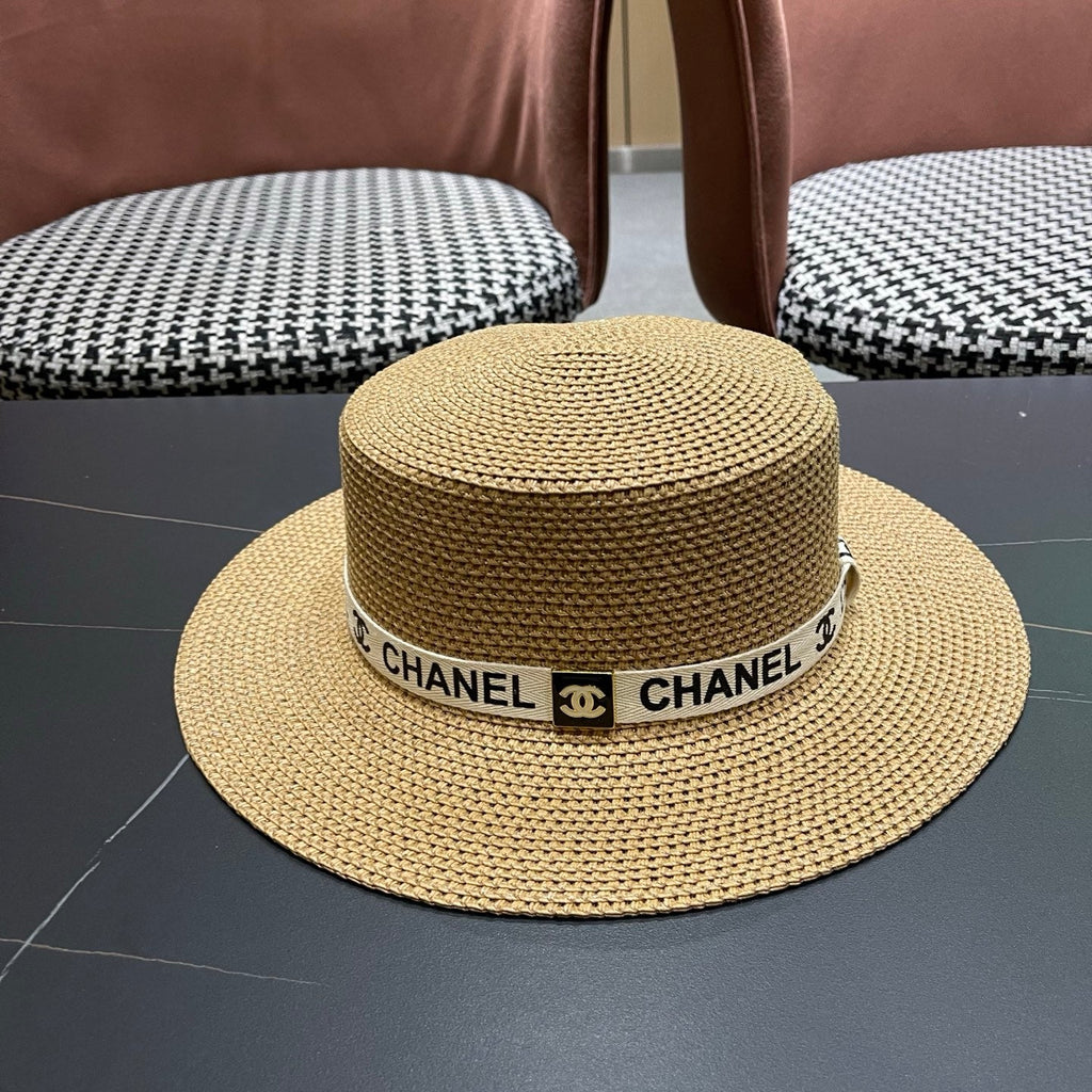 CHANEL 26S STRAW BOATER HAT 335738