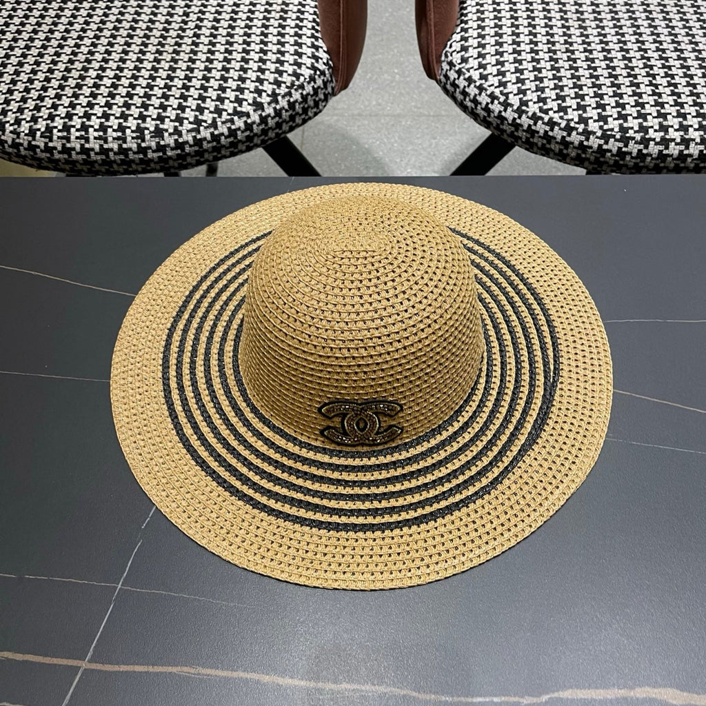 CHANEL 26S WIDE-BRIM STRAW HAT 335716