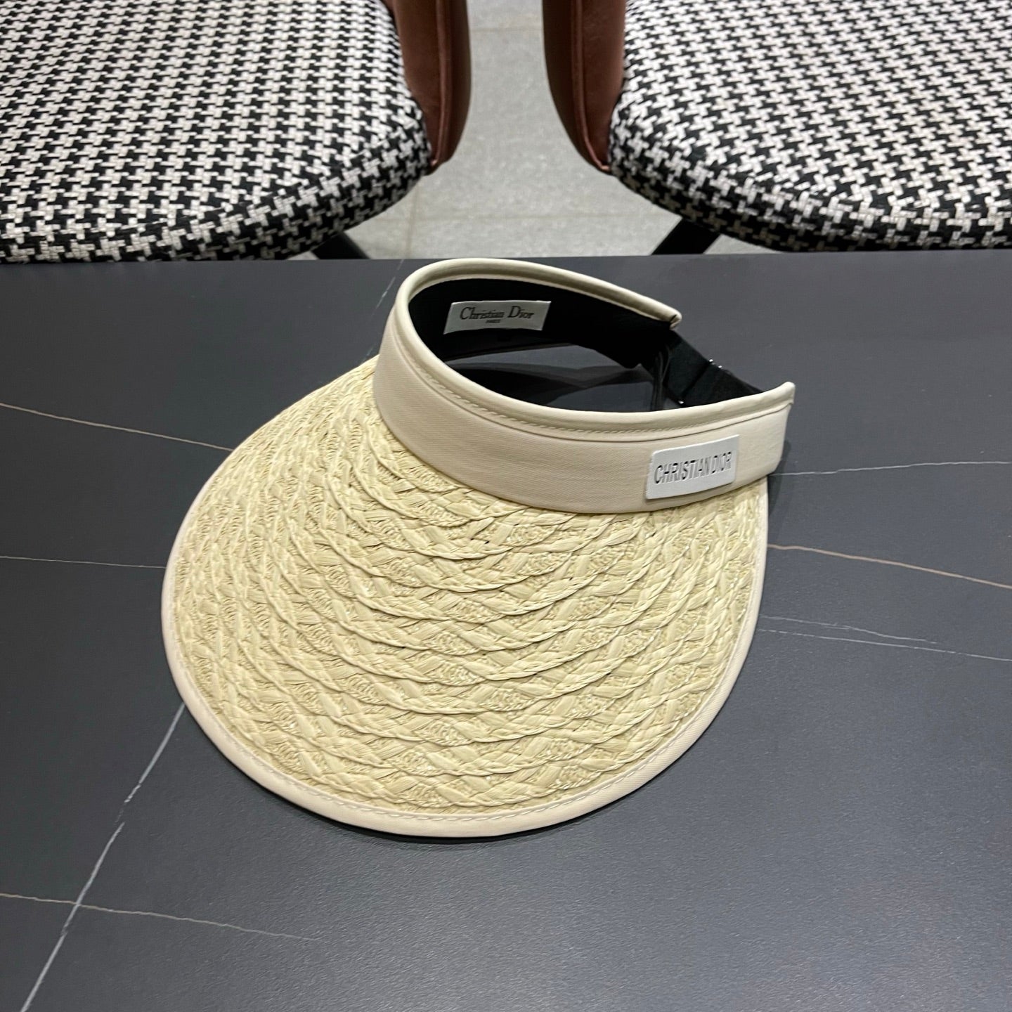 DIOR 26S RAFFIA VISOR HAT STYLE 60