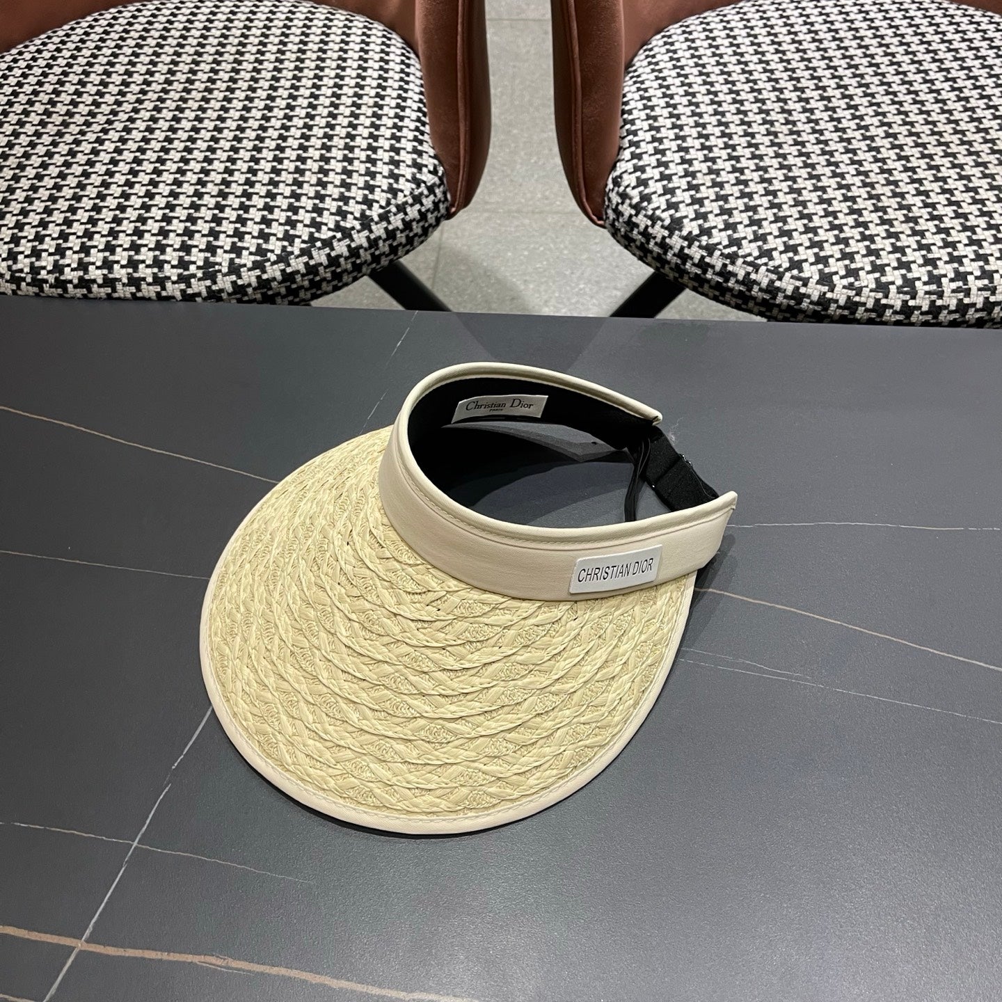 DIOR 26S RAFFIA VISOR HAT STYLE 60
