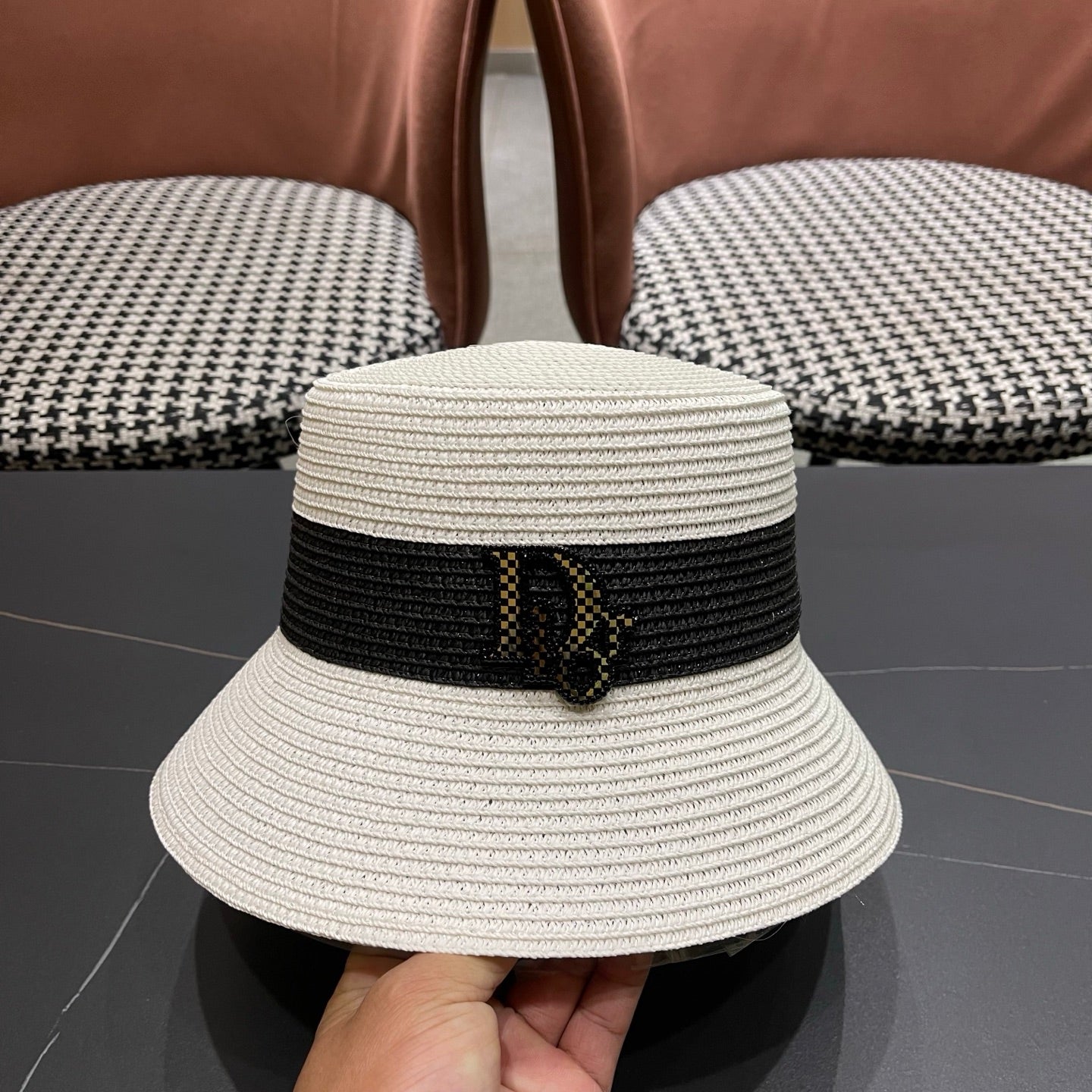 DIOR 26S SHORT BRIM STRAW HAT STYLE 77