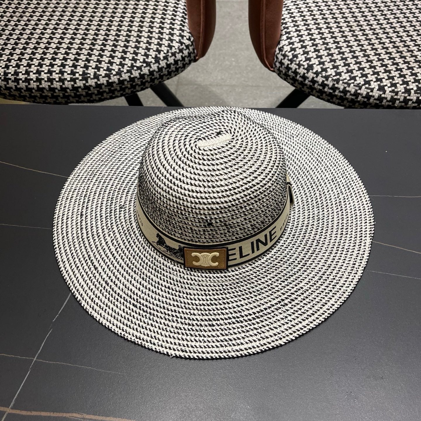 CELINE 26S WIDE BRIM STRAW SUN HAT STYLE 228