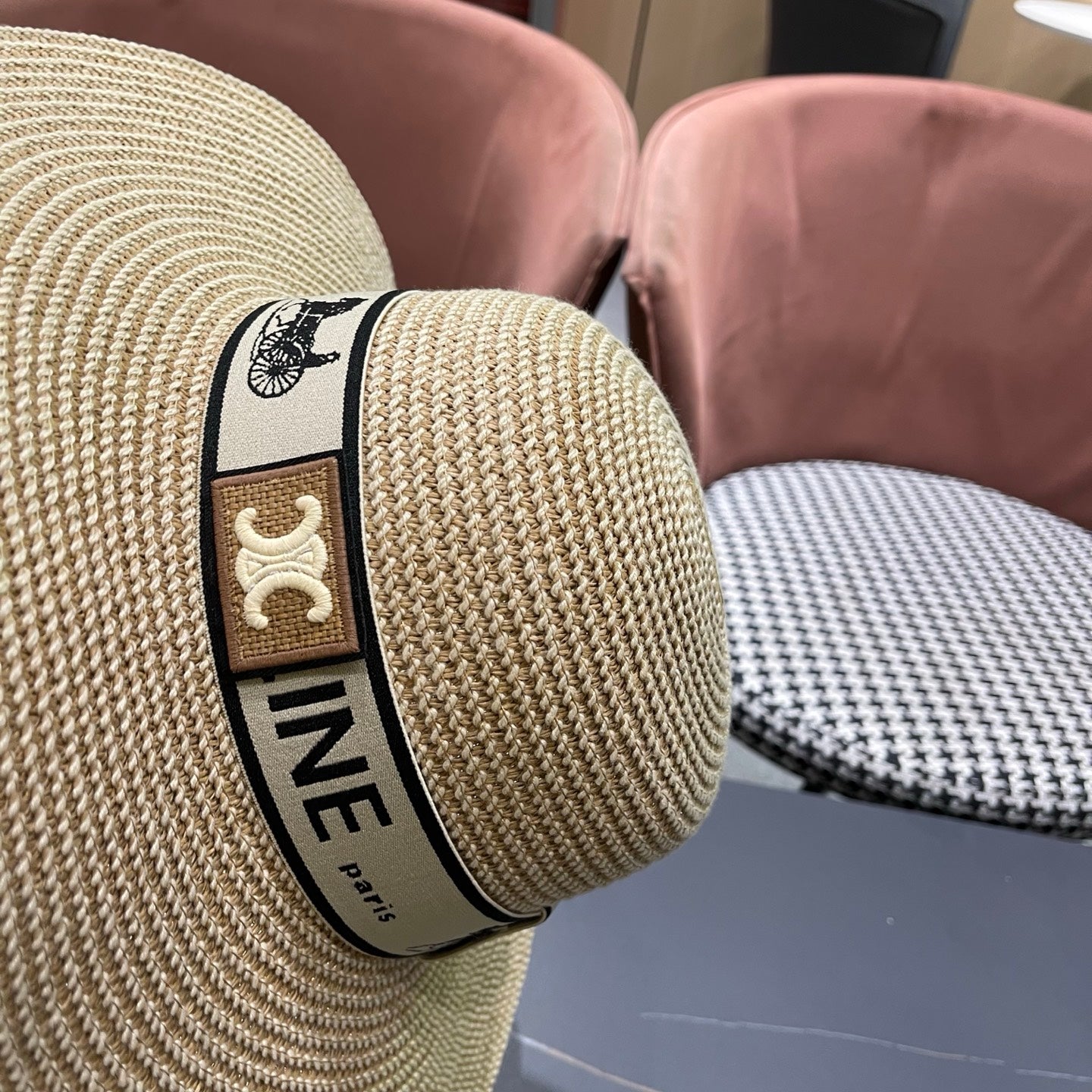 CELINE 26S WIDE BRIM STRAW SUN HAT STYLE 227