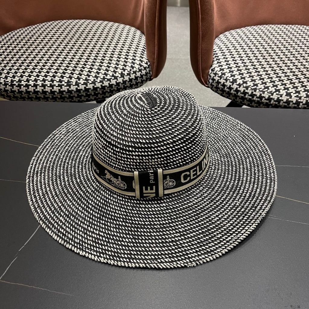 CELINE 26S WIDE BRIM STRAW SUN HAT STYLE 226