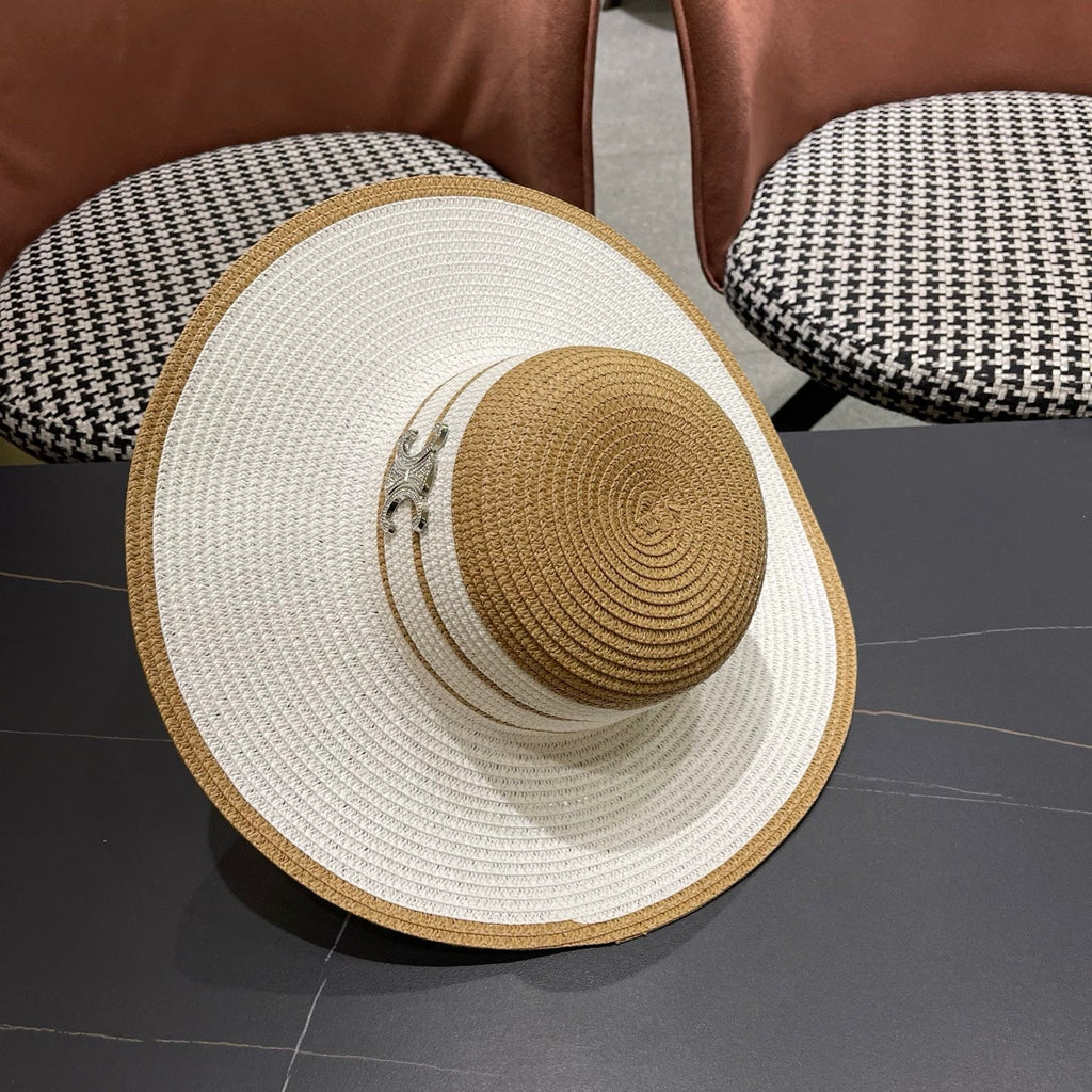 CELINE 26S WIDE BRIM STRAW SUN HAT 198