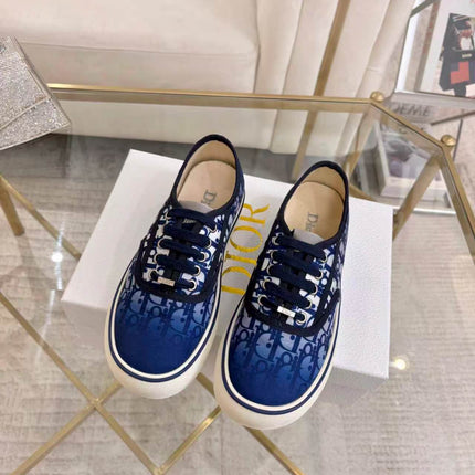 DIOR 26S LOW-TOP SNEAKERS IN BLUE DIOR OBLIQUE CANVAS