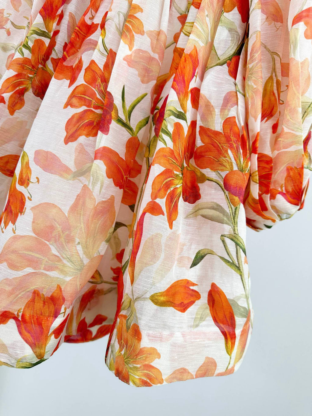 LANTERN SLEEVE MINI DRESS 25S IN SILK 266357