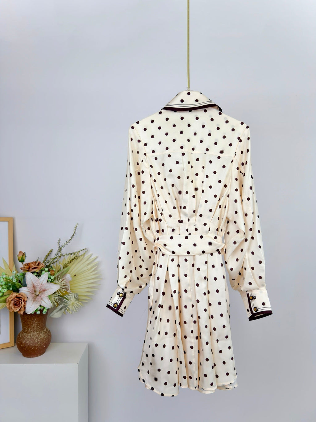 ZIMMERMANN 26S POLKA DOT PLEATED MIDI DRESS STYLE 72