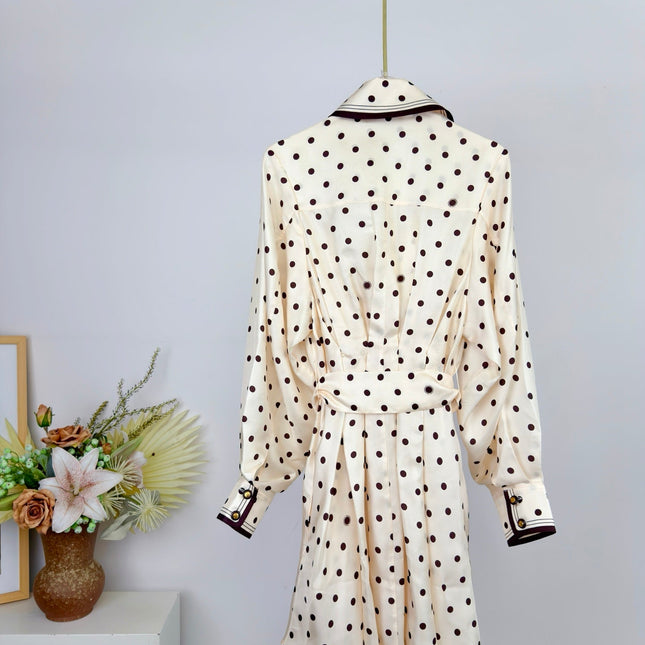ZIMMERMANN 26S POLKA DOT PLEATED MIDI DRESS STYLE 72