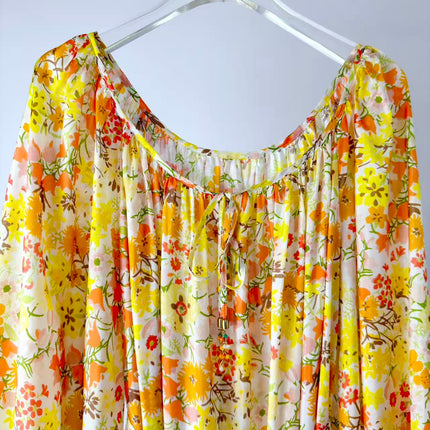 ZIMMERMANN 26S DRAWSTRING FLORAL MIDI DRESS 284