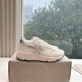 RUNNING SOLE SNEAKERS IN WHITE MESH AND CALFSKIN GOLD STAR